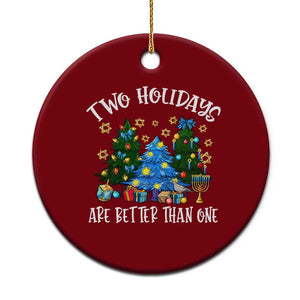 Christmas Hanukkah Ceramic Ornament Two Holidays Are Better Than One Christmukkah Tree TS11 1pc Red Print Your Wear