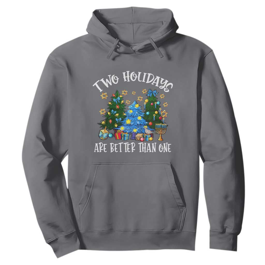 Christmas Hanukkah Hoodie Two Holidays Are Better Than One Christmukkah Tree TS11 Charcoal Print Your Wear