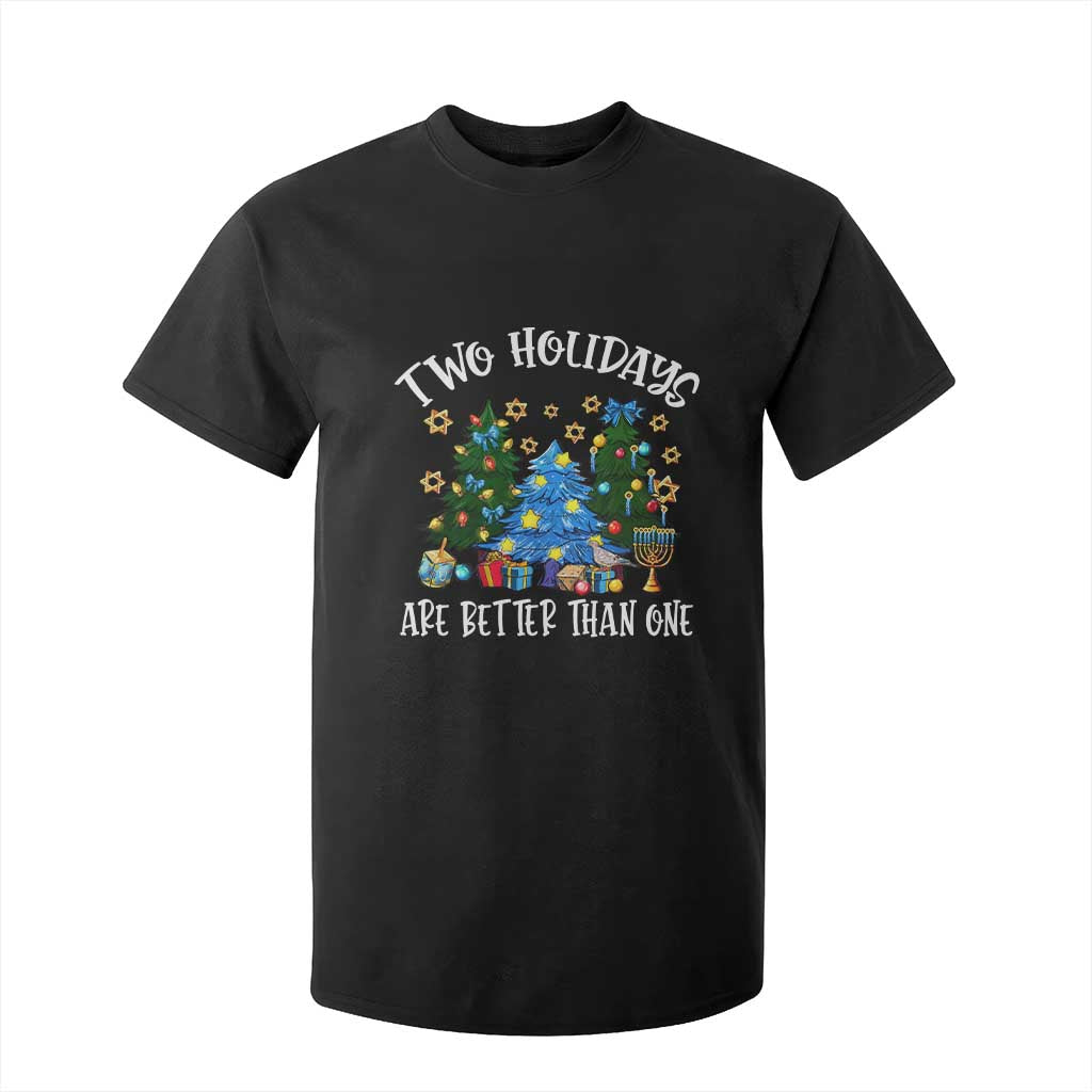 Christmas Hanukkah T Shirt For Kid Two Holidays Are Better Than One Christmukkah Tree TS11 Black Print Your Wear