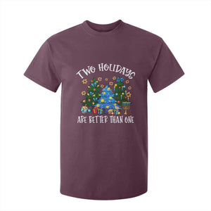 Christmas Hanukkah T Shirt For Kid Two Holidays Are Better Than One Christmukkah Tree TS11 Maroon Print Your Wear