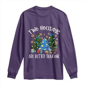 Christmas Hanukkah Long Sleeve Shirt Two Holidays Are Better Than One Christmukkah Tree TS11 Purple Print Your Wear
