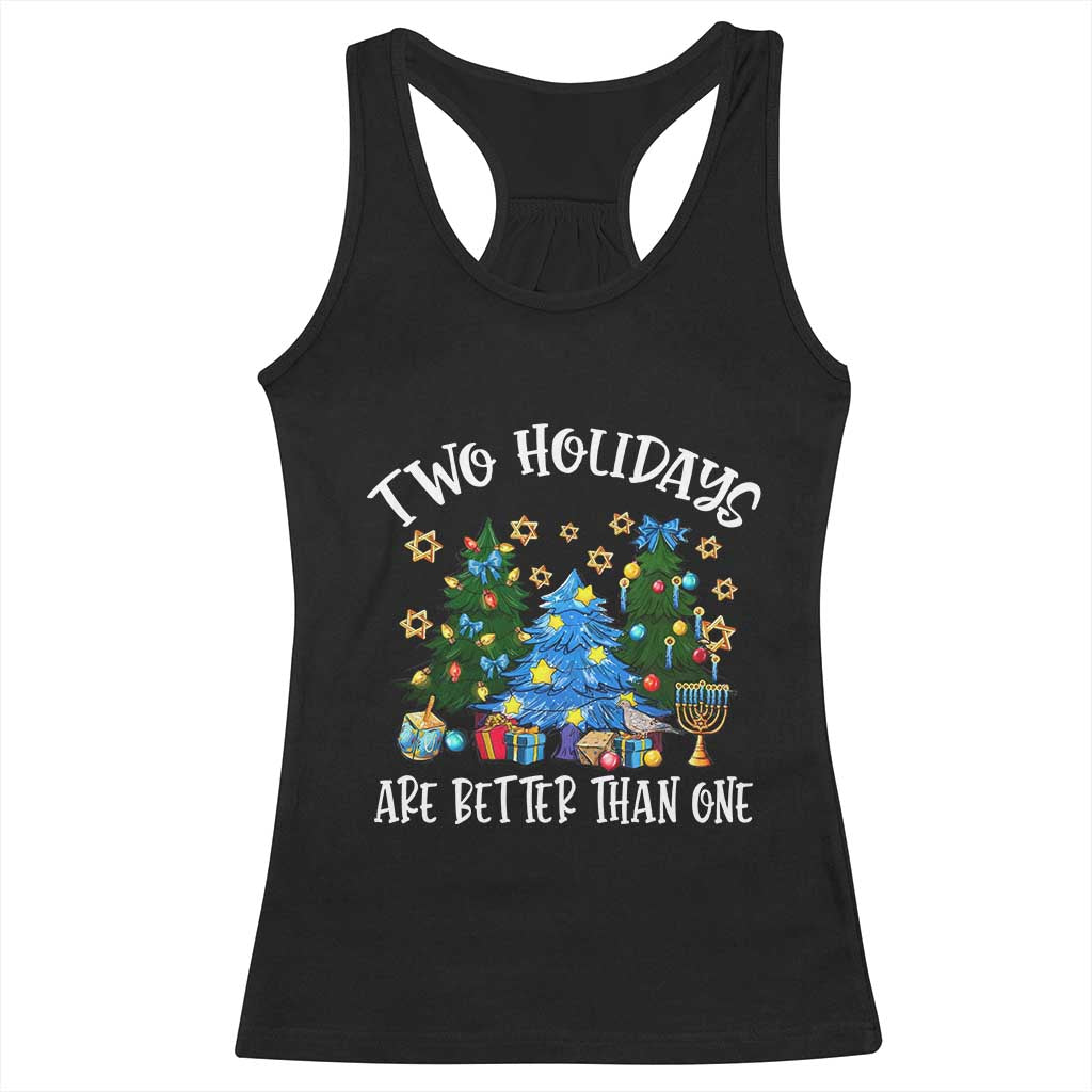 Christmas Hanukkah Racerback Tank Top Two Holidays Are Better Than One Christmukkah Tree TS11 Black Print Your Wear