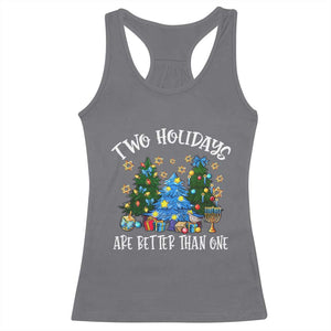 Christmas Hanukkah Racerback Tank Top Two Holidays Are Better Than One Christmukkah Tree TS11 Charcoal Print Your Wear