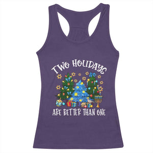 Christmas Hanukkah Racerback Tank Top Two Holidays Are Better Than One Christmukkah Tree TS11 Purple Print Your Wear