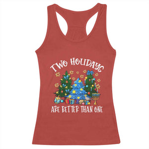 Christmas Hanukkah Racerback Tank Top Two Holidays Are Better Than One Christmukkah Tree TS11 Red Print Your Wear