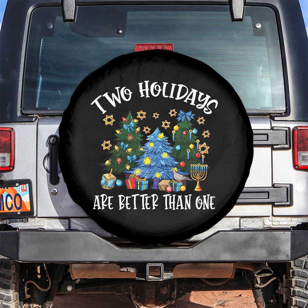 Christmas Hanukkah Spare Tire Cover Two Holidays Are Better Than One Christmukkah Tree TS11 No hole Black Print Your Wear
