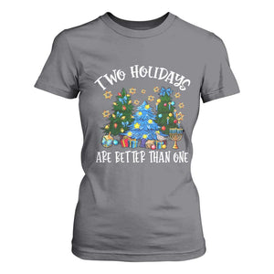 Christmas Hanukkah T Shirt For Women Two Holidays Are Better Than One Christmukkah Tree TS11 Charcoal Print Your Wear