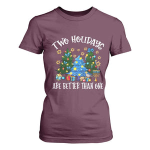 Christmas Hanukkah T Shirt For Women Two Holidays Are Better Than One Christmukkah Tree TS11 Maroon Print Your Wear