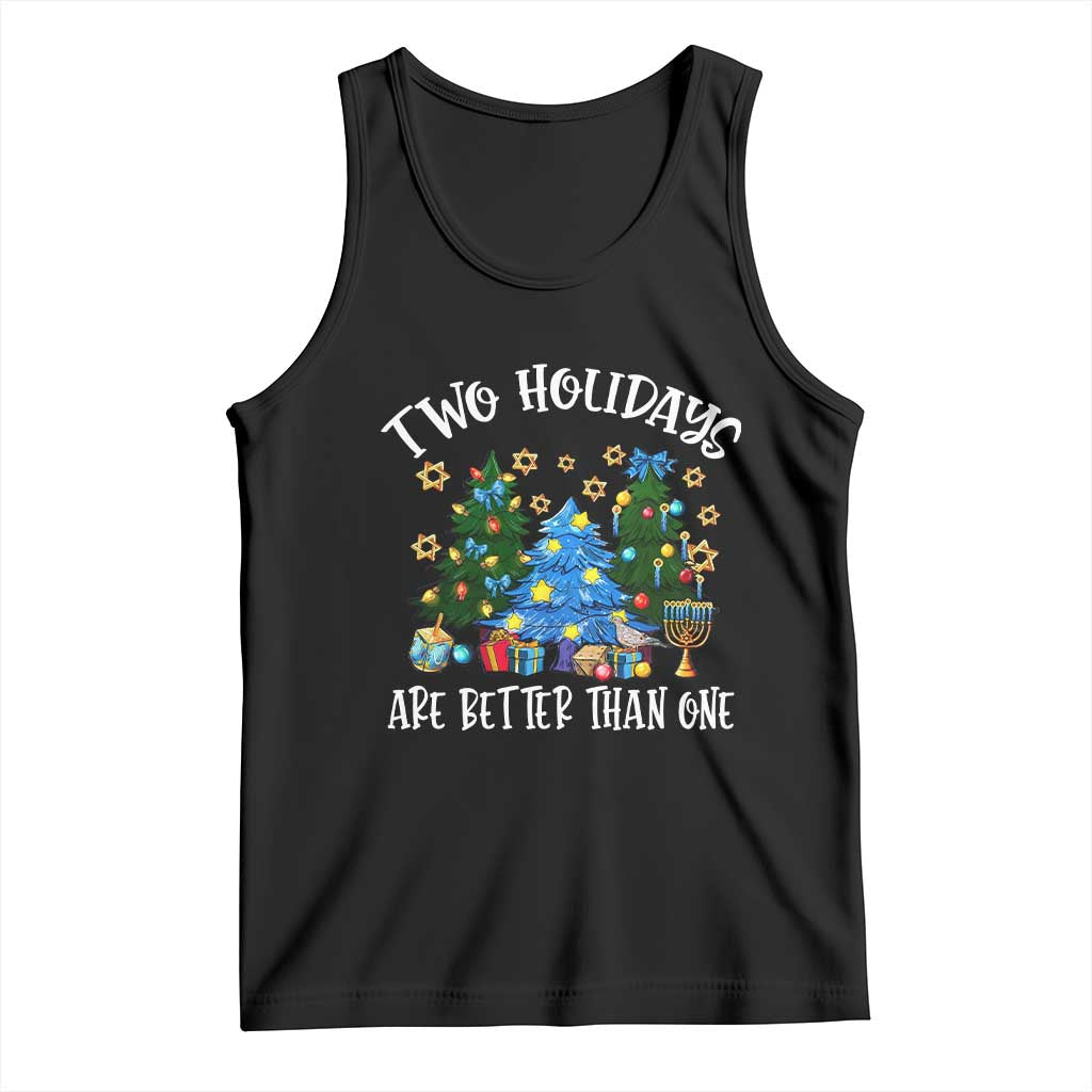 Christmas Hanukkah Tank Top Two Holidays Are Better Than One Christmukkah Tree TS11 Black Print Your Wear