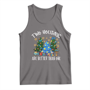 Christmas Hanukkah Tank Top Two Holidays Are Better Than One Christmukkah Tree TS11 Deep Heather Print Your Wear