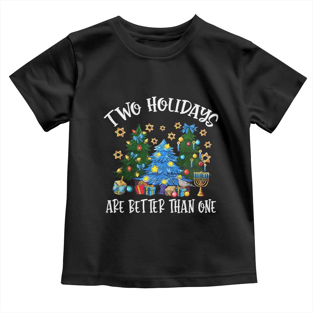 Christmas Hanukkah Toddler T Shirt Two Holidays Are Better Than One Christmukkah Tree TS11 Black Print Your Wear