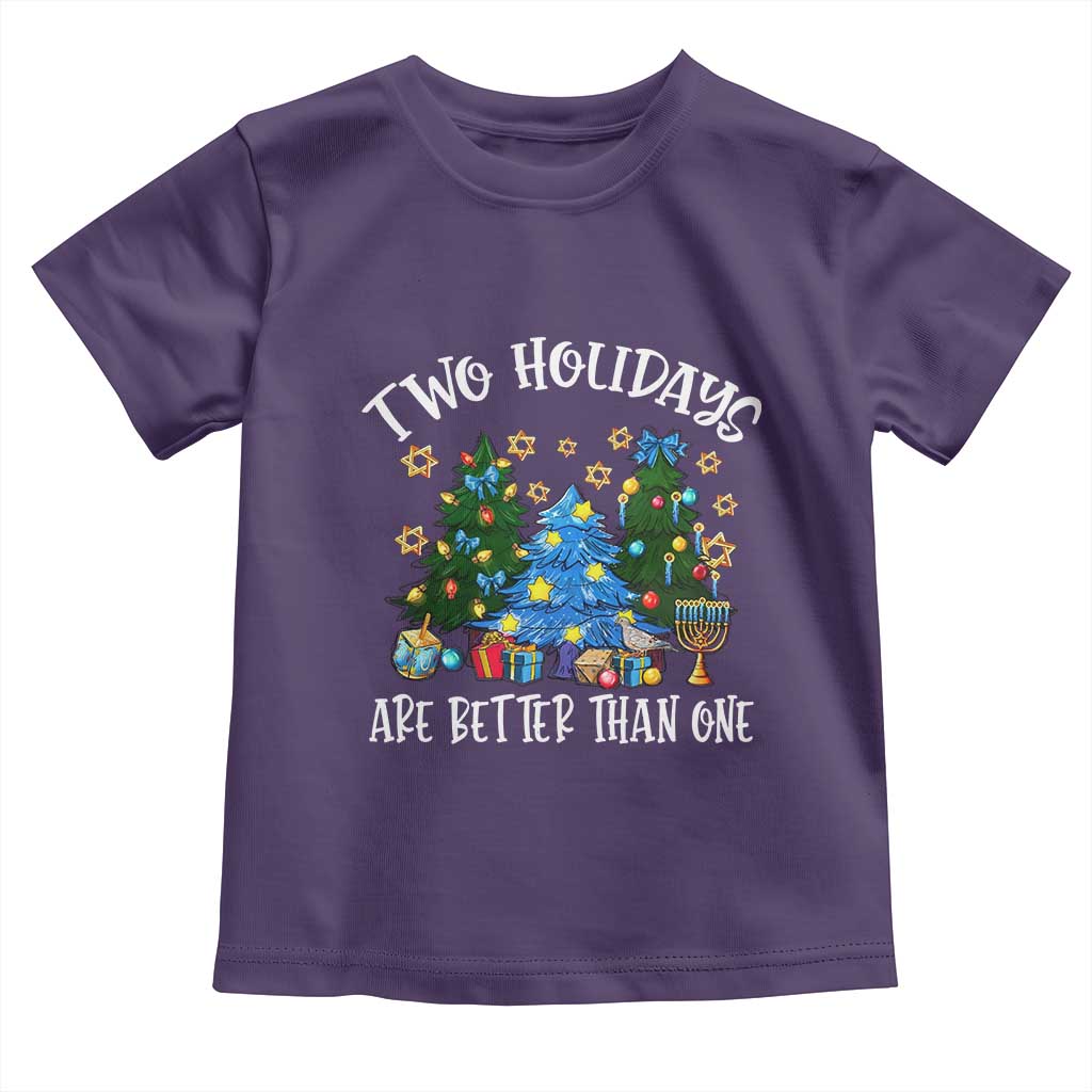 Christmas Hanukkah Toddler T Shirt Two Holidays Are Better Than One Christmukkah Tree TS11 Purple Print Your Wear