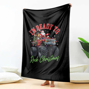 Christmas Monster Truck Throw Blanket I Am Ready To Rock Xmas Santa TS11 Print Your Wear