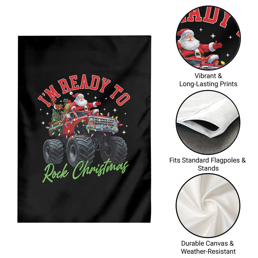 Christmas Monster Truck Garden Flag I Am Ready To Rock Xmas Santa TS11 Print Your Wear