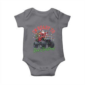 Christmas Monster Truck Baby Onesie I Am Ready To Rock Xmas Santa TS11 Charcoal Print Your Wear