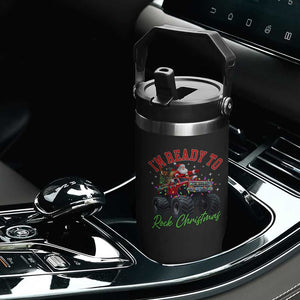 Christmas Monster Truck Flip Straw Tumbler I Am Ready To Rock Xmas Santa TS11 Print Your Wear
