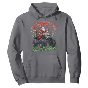 Christmas Monster Truck Hoodie I Am Ready To Rock Xmas Santa TS11 Charcoal Print Your Wear