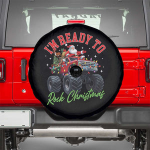 Christmas Monster Truck Spare Tire Cover I Am Ready To Rock Xmas Santa TS11 Black Print Your Wear