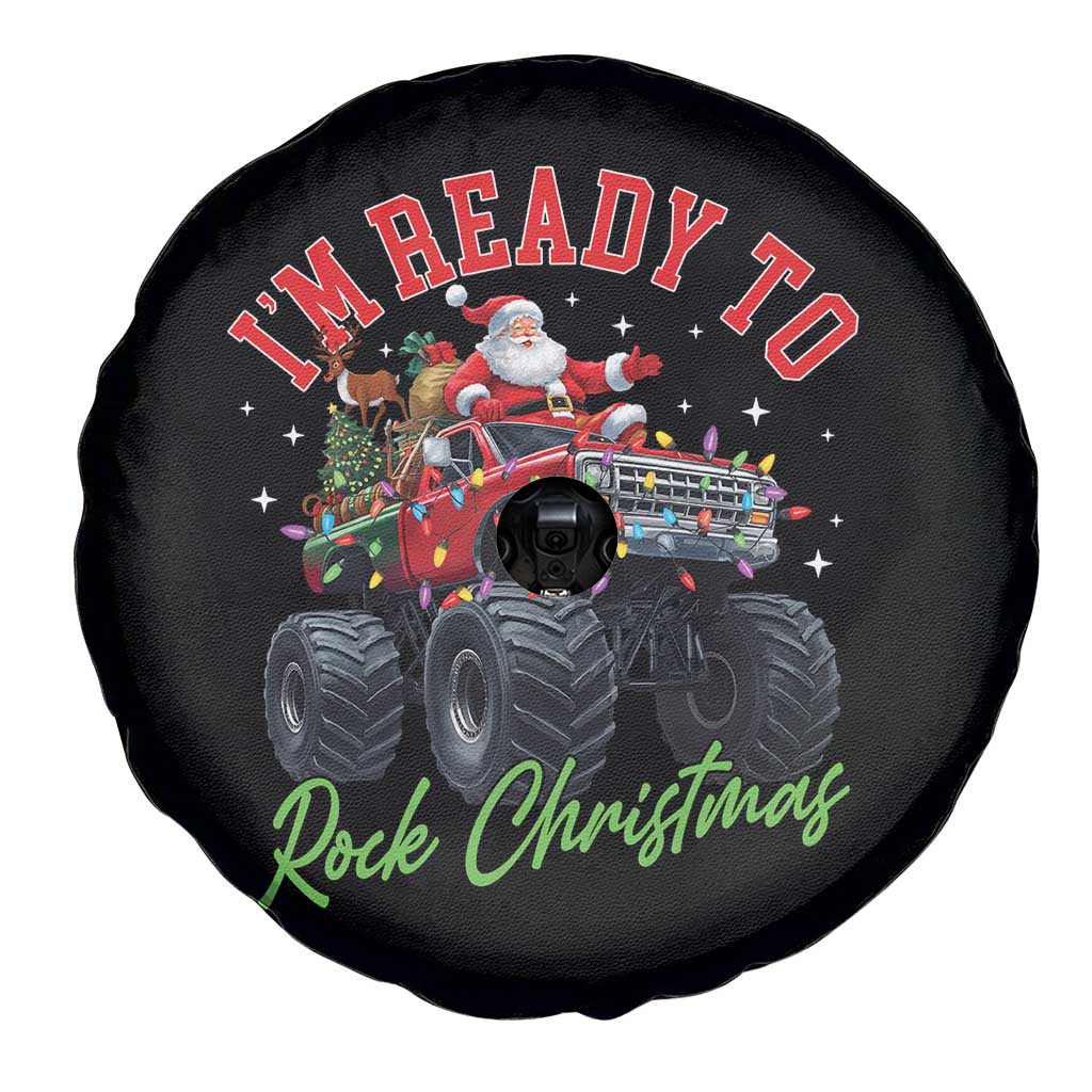 Christmas Monster Truck Spare Tire Cover I Am Ready To Rock Xmas Santa TS11 Print Your Wear
