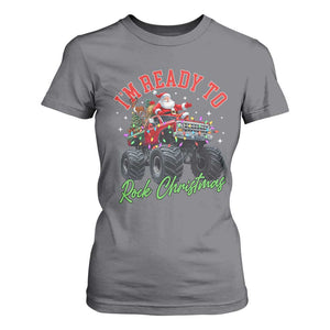 Christmas Monster Truck T Shirt For Women I Am Ready To Rock Xmas Santa TS11 Charcoal Print Your Wear