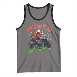Christmas Monster Truck Tank Top I Am Ready To Rock Xmas Santa TS11 Deep Heather Black Print Your Wear
