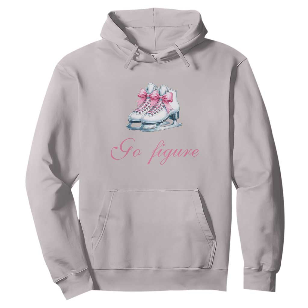 Figure Skater Hoodie Go Figure Coquette Pink Bow Ice Skating TS11 Ice Gray Print Your Wear