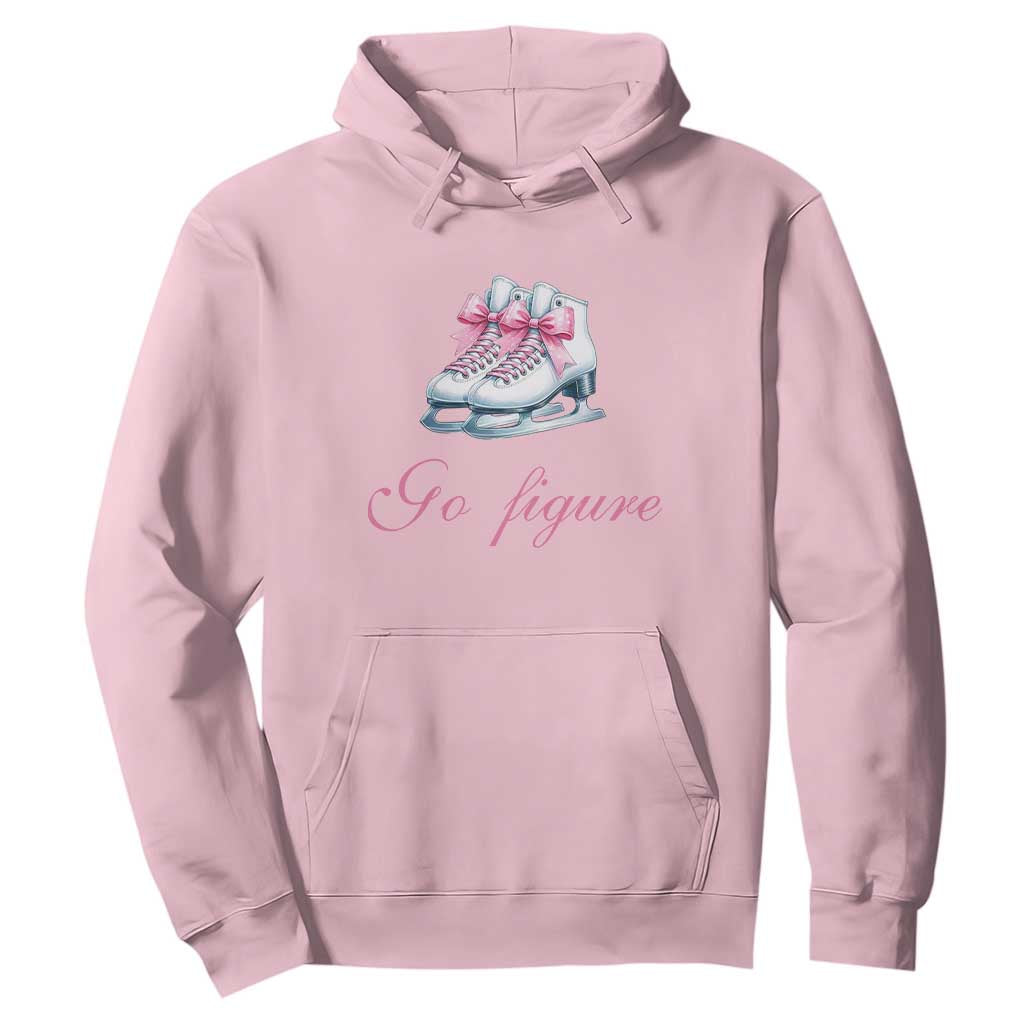 Figure Skater Hoodie Go Figure Coquette Pink Bow Ice Skating TS11 Light Pink Print Your Wear