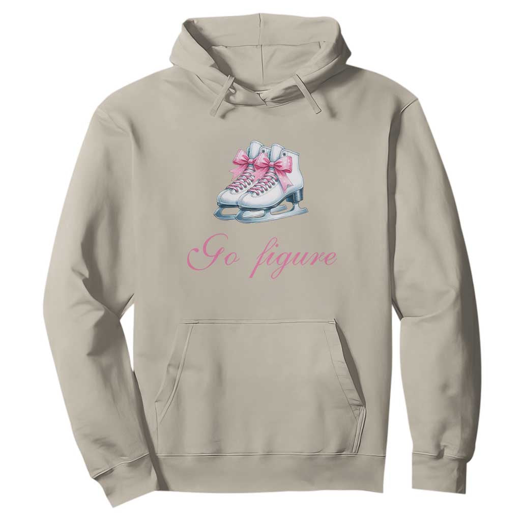 Figure Skater Hoodie Go Figure Coquette Pink Bow Ice Skating TS11 Sand Print Your Wear
