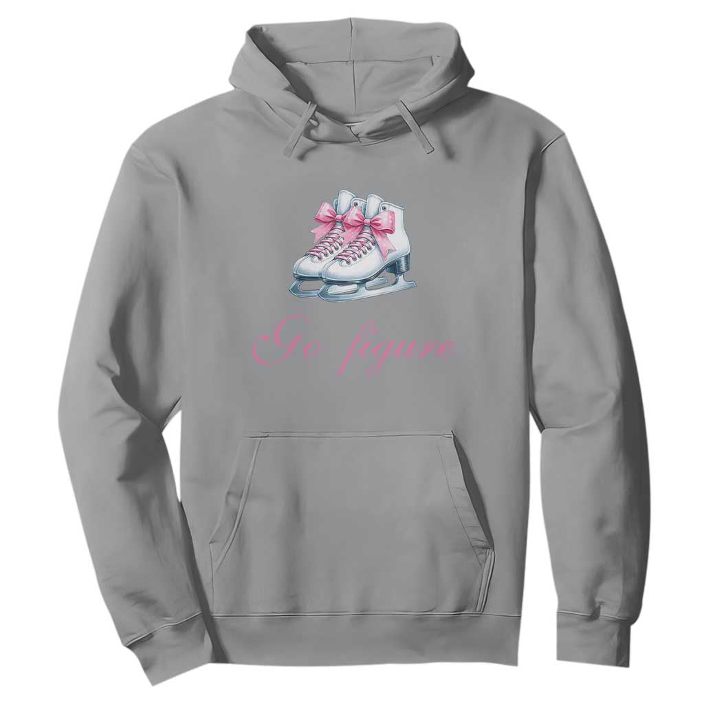 Figure Skater Hoodie Go Figure Coquette Pink Bow Ice Skating TS11 Sport Gray Print Your Wear