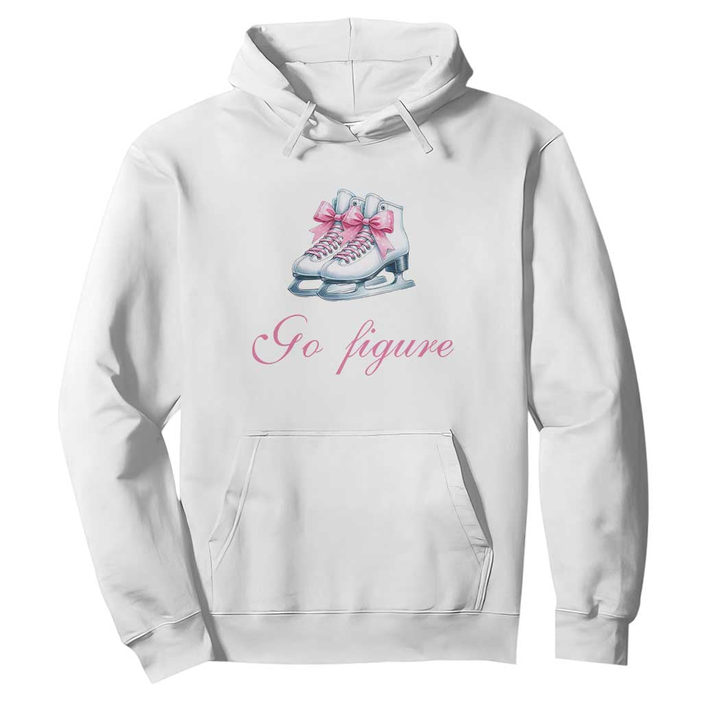 Figure Skater Hoodie Go Figure Coquette Pink Bow Ice Skating TS11 White Print Your Wear