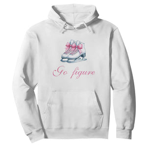 Figure Skater Hoodie Go Figure Coquette Pink Bow Ice Skating TS11 White Print Your Wear