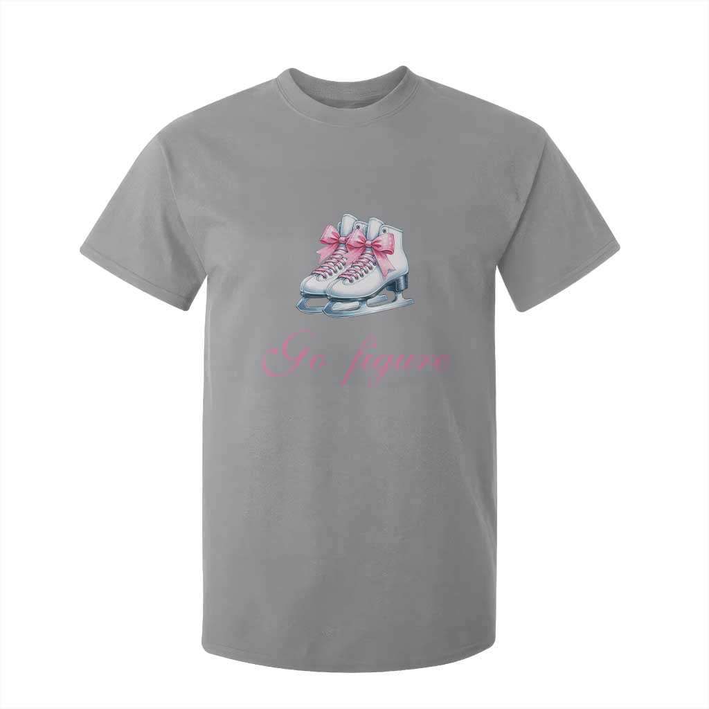Figure Skater T Shirt For Kid Go Figure Coquette Pink Bow Ice Skating TS11 Sport Gray Print Your Wear