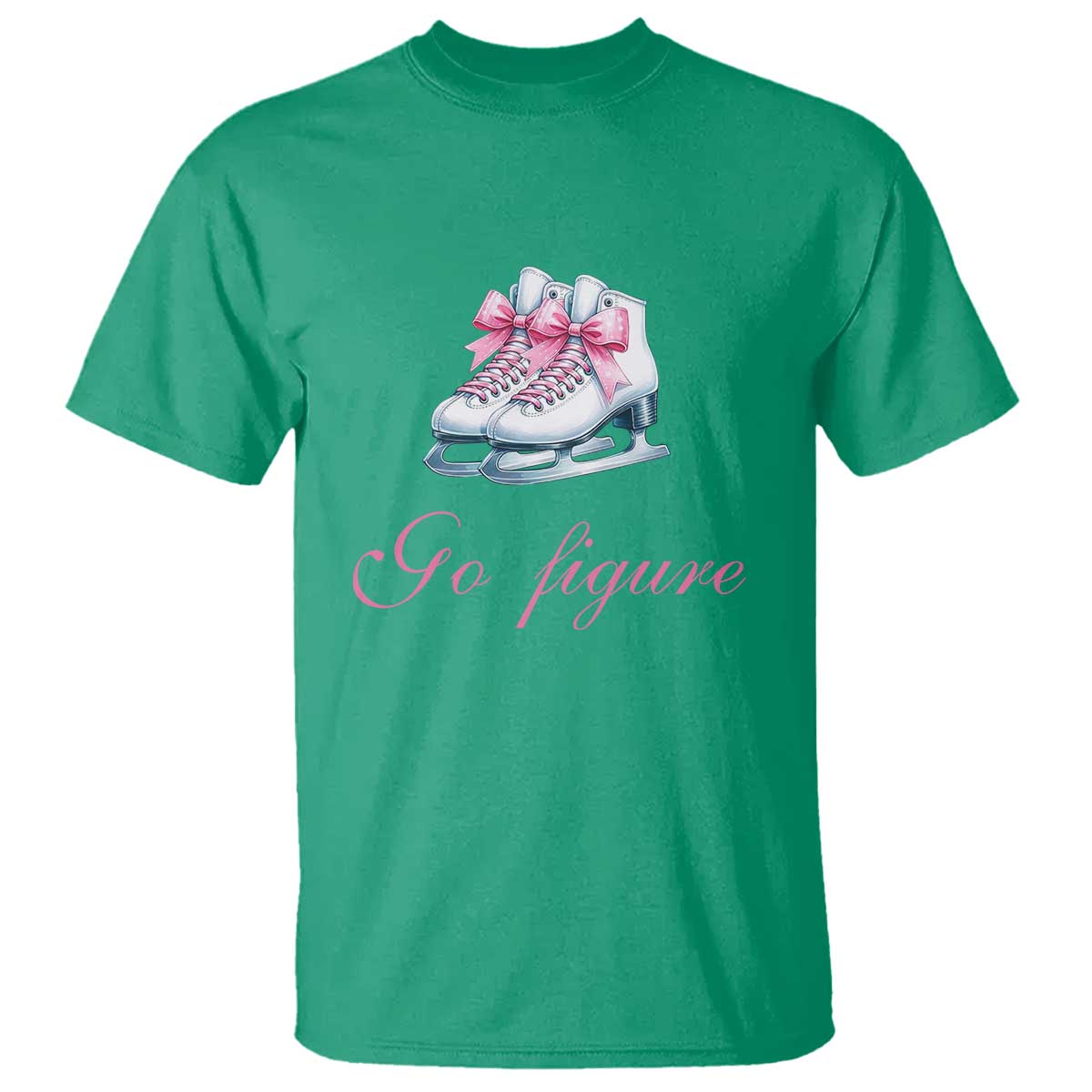 Figure Skater T Shirt Go Figure Coquette Pink Bow Ice Skating TS11 Irish Green Print Your Wear