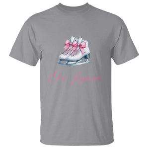 Figure Skater T Shirt Go Figure Coquette Pink Bow Ice Skating TS11 Sport Gray Print Your Wear