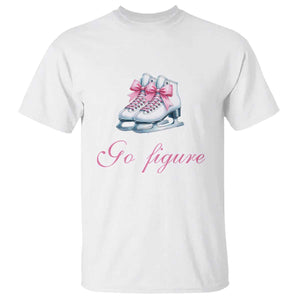Figure Skater T Shirt Go Figure Coquette Pink Bow Ice Skating TS11 White Print Your Wear