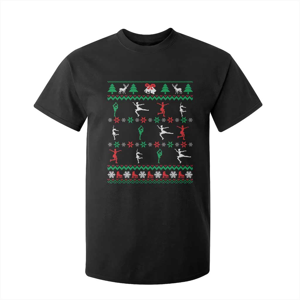Funny Christmas Figure Ice Skating Skater T Shirt For Kid TS11 Black Print Your Wear