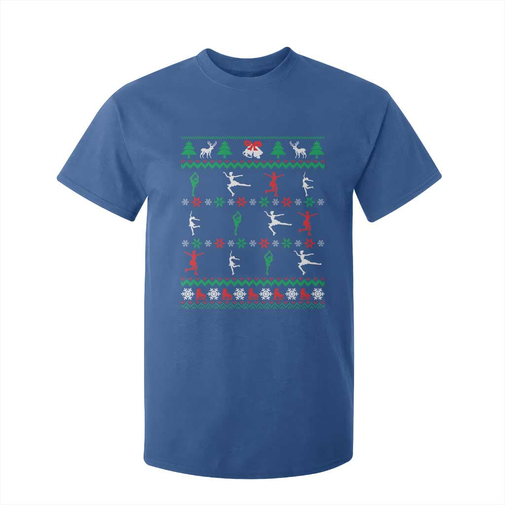 Funny Christmas Figure Ice Skating Skater T Shirt For Kid TS11 Royal Blue Print Your Wear