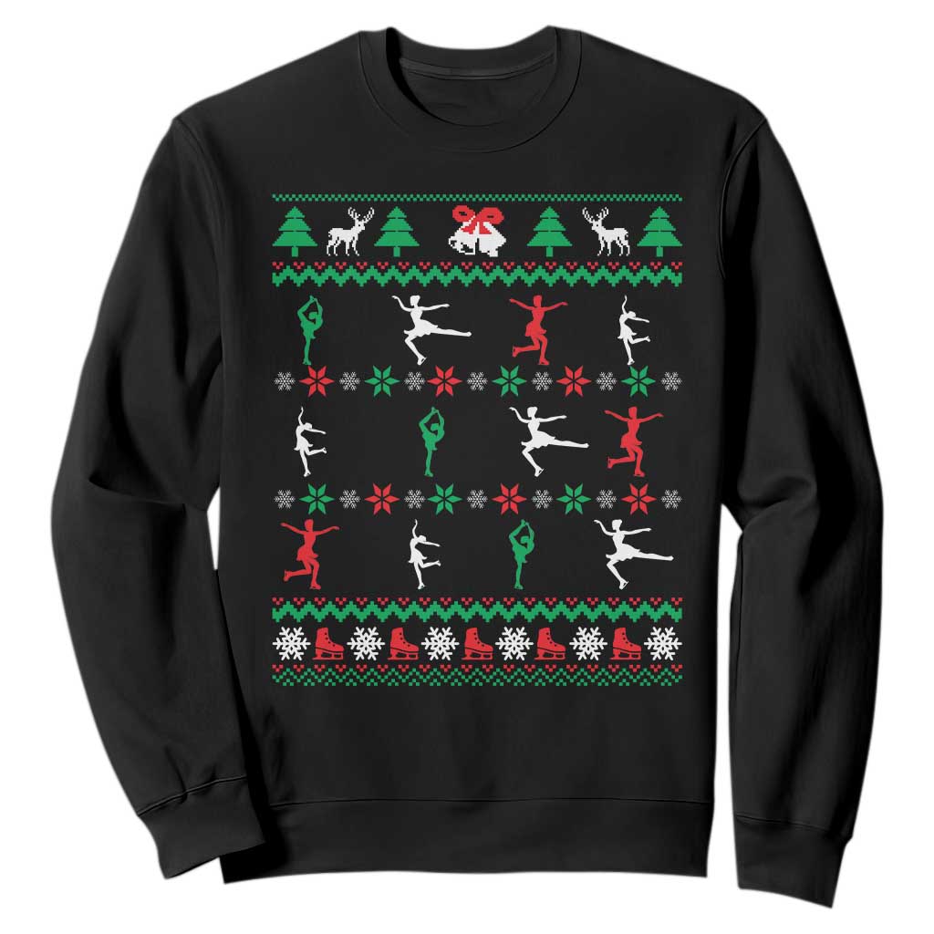 Funny Christmas Figure Ice Skating Skater Sweatshirt TS11 Black Print Your Wear