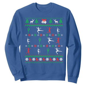 Funny Christmas Figure Ice Skating Skater Sweatshirt TS11 Royal Blue Print Your Wear