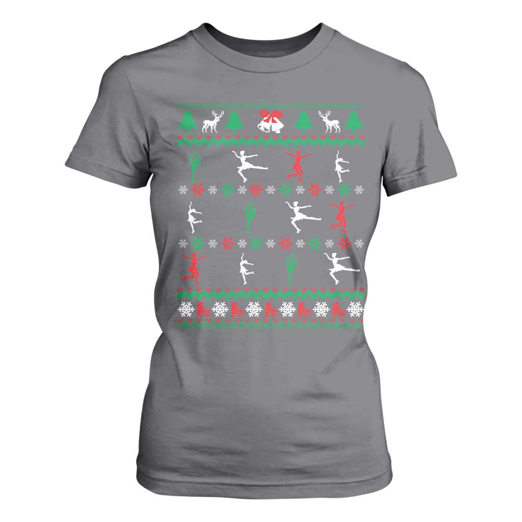 Funny Christmas Figure Ice Skating Skater T Shirt For Women TS11 Charcoal Print Your Wear