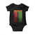 The 7 Principles Of Kwanzaa Baby Onesie Kinara Candles African Heritage TS11 Black Print Your Wear