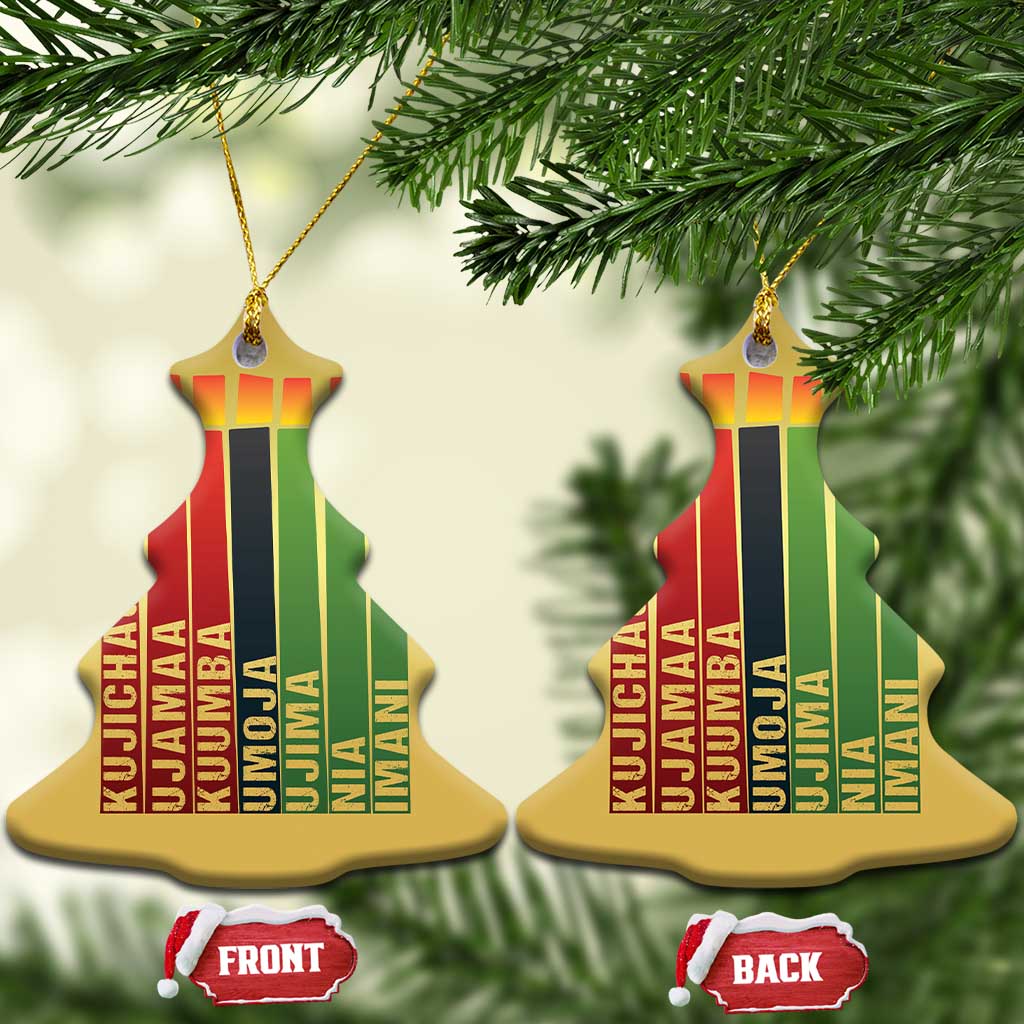 The 7 Principles Of Kwanzaa Christmas Ornament Kinara Candles African Heritage TS11 Christmas Tree Gold Print Your Wear
