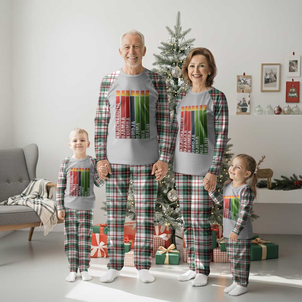 The 7 Principles Of Kwanzaa Plaid Pajama Set Kinara Candles African Heritage TS11 Christmas Plaid Print Your Wear
