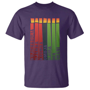 The 7 Principles Of Kwanzaa T Shirt Kinara Candles African Heritage TS11 Purple Print Your Wear