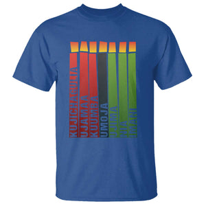 The 7 Principles Of Kwanzaa T Shirt Kinara Candles African Heritage TS11 Royal Blue Print Your Wear