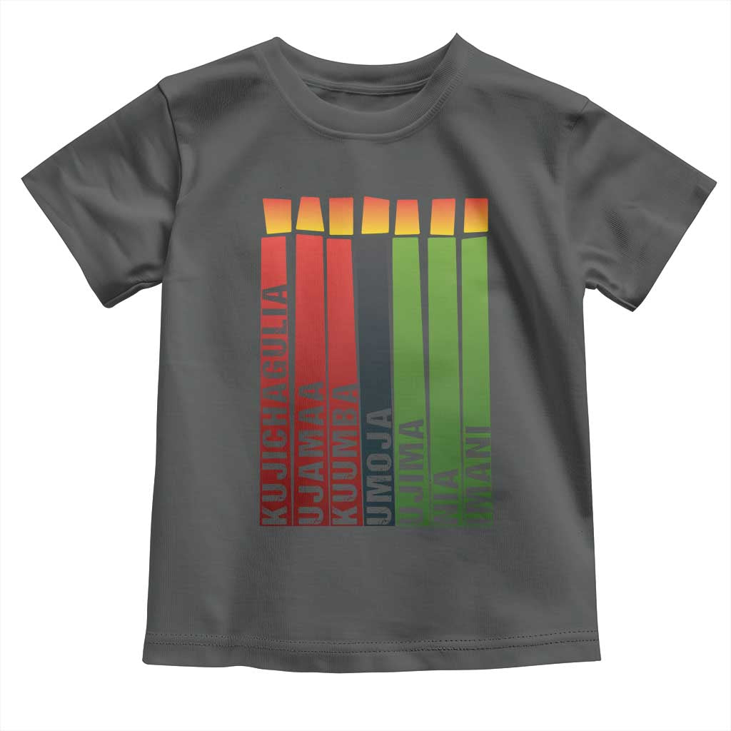 The 7 Principles Of Kwanzaa Toddler T Shirt Kinara Candles African Heritage TS11 Dark Heather Print Your Wear