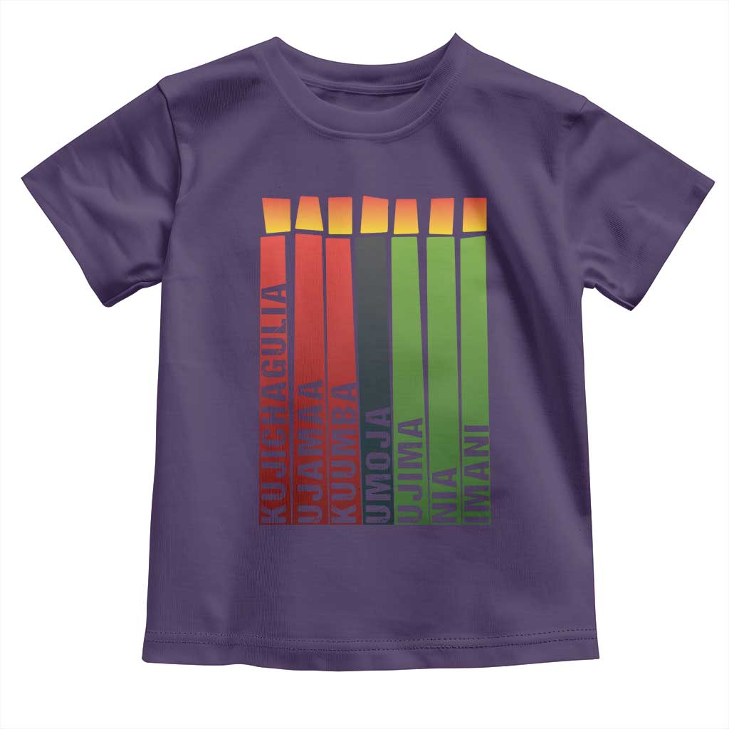 The 7 Principles Of Kwanzaa Toddler T Shirt Kinara Candles African Heritage TS11 Purple Print Your Wear