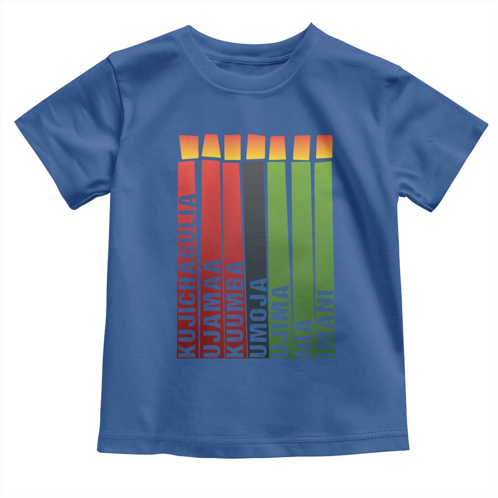 The 7 Principles Of Kwanzaa Toddler T Shirt Kinara Candles African Heritage TS11 Royal Blue Print Your Wear