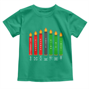 Nguzo Saba Symbols The 7 Principles Of Kwanzaa Toddler T Shirt Kinara Candles Symbol TS11 Irish Green Print Your Wear