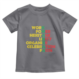 Kwanzaa Toddler T Shirt Work Power Heritage Unity Organize Celebration Faith African Heritage TS11 Charcoal Print Your Wear